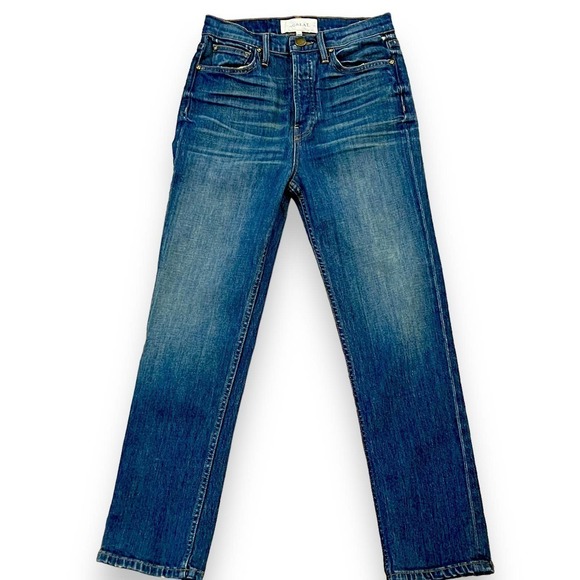 The Great NEW The Straight A High Rise Cropped Length Straight Leg Jeans Size 25 - Picture 4 of 15